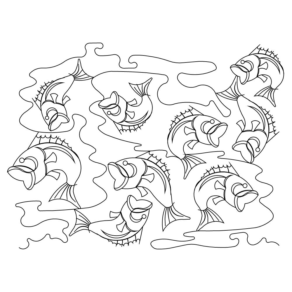 bass fish pano 001 Digital Pattern Sweet Dreams Quilt Studio Edge